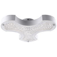 LED DECKENLEUCHTE Kristalle Weiß Metall - Weiß, Glas (37/34.3/7cm) - Globo Lighting