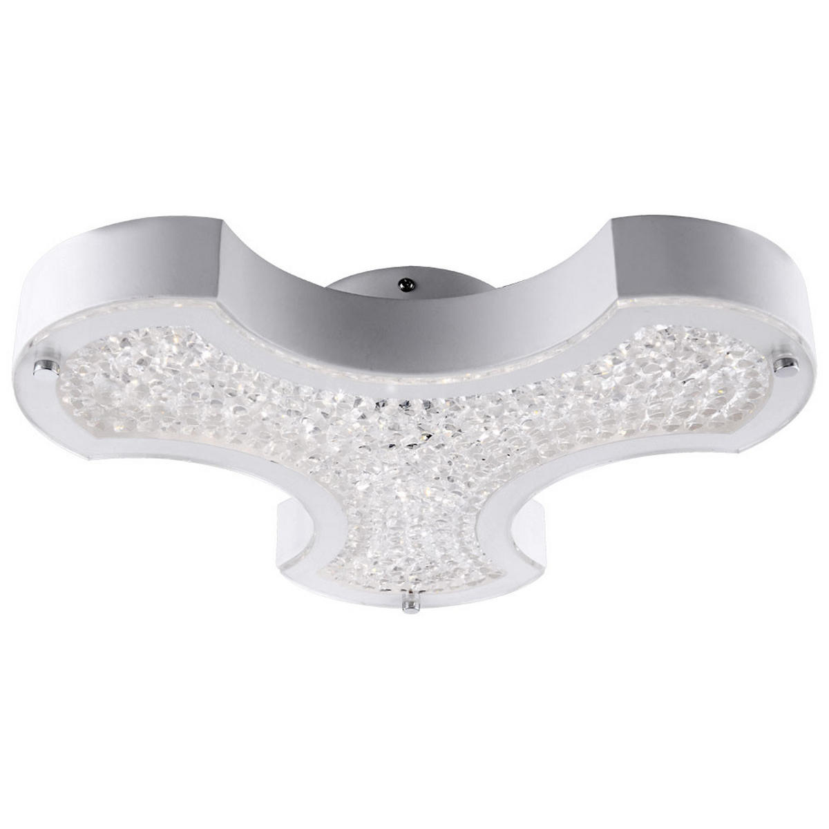 LED DECKENLEUCHTE Kristalle Weiß Metall - Weiß, Glas (37/34.3/7cm) - Globo Lighting