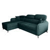 ECKSOFA L Form Ribella 5 Türkis 265/180/100 cm Links mit Schlaffunktion - Türkis/Schwarz, Textil/Metall (180/265cm) - AX Living
