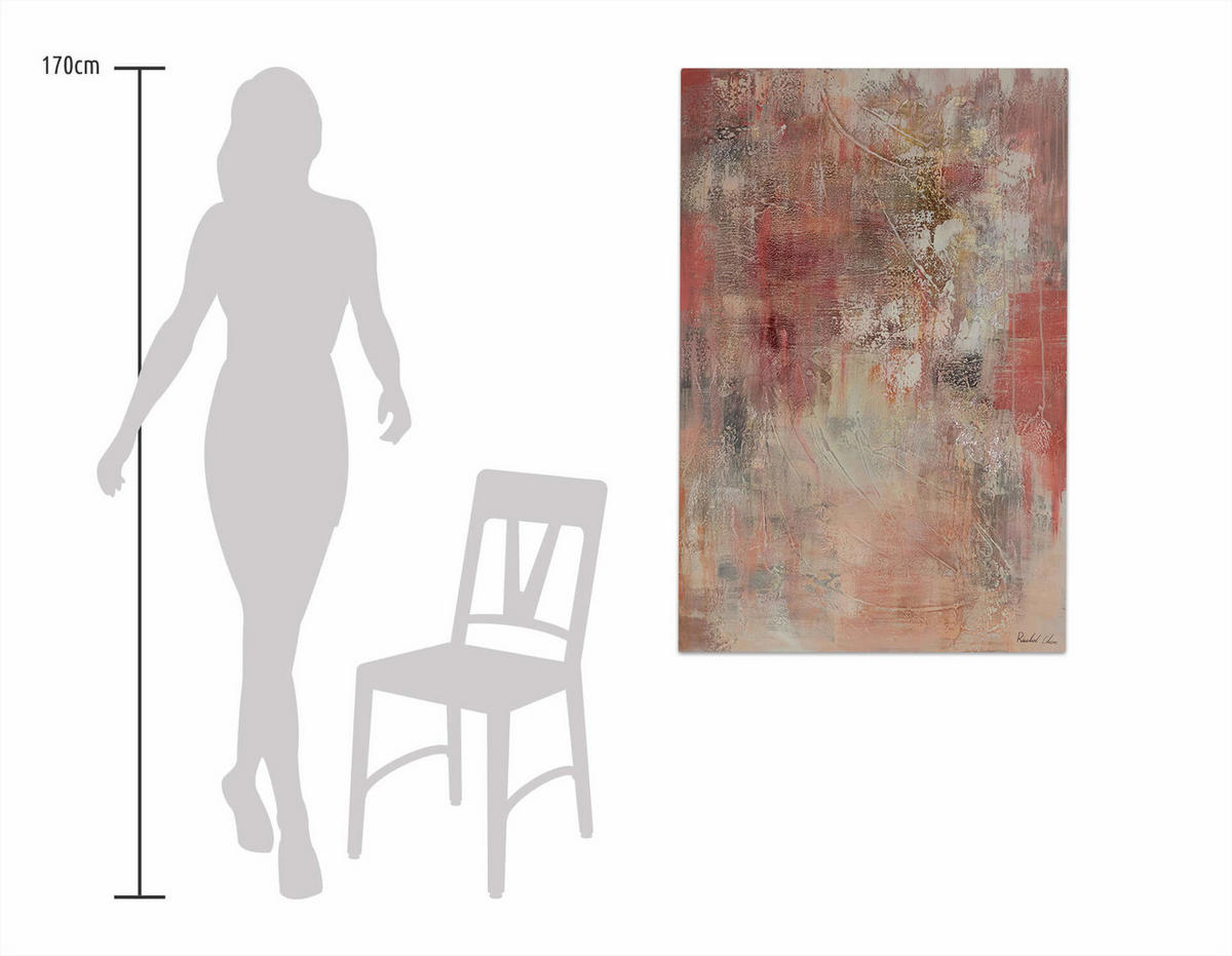 ACRYLBILD HANDGEMALT 80/120 cm - Pink/Rot, Holz/Textil (2.16/120cm) - KUNSTLOFT