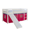 HOCHBETT mit Rutsche 90/200 cm Pink - Pink/Weiß, Holz - Homestyle4u