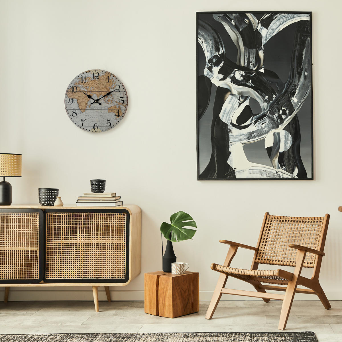 WANDUHR Grau 4/34/34 cm - Grau, Holzwerkstoff (4/34/34cm) - Mobili Rebecca