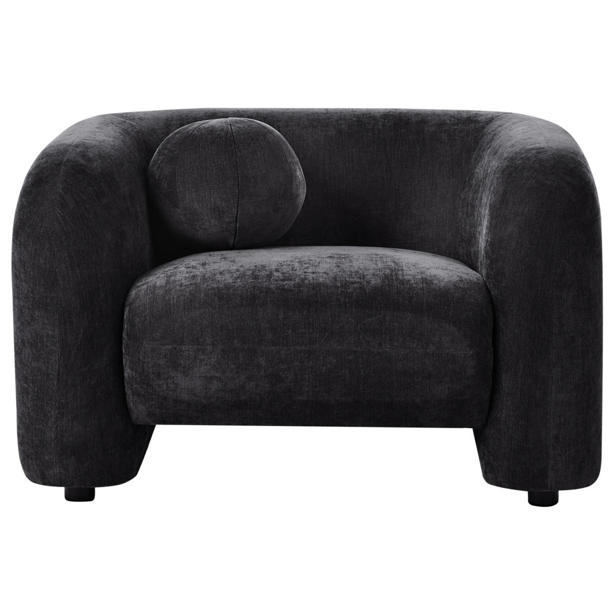 SESSEL Schwarz Leiren - Schwarz, Textil (113/68/87cm) - Beliani