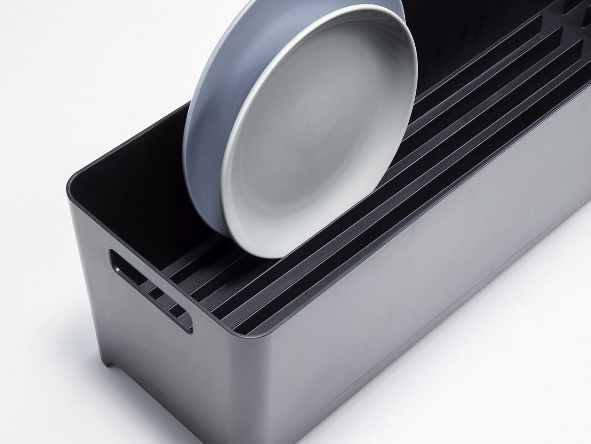 GESCHIRR-ABTROPFGESTELL Tower schwarz 55/16/16 cm schmal - Schwarz, Kunststoff (16/16/55cm) - Yamazaki