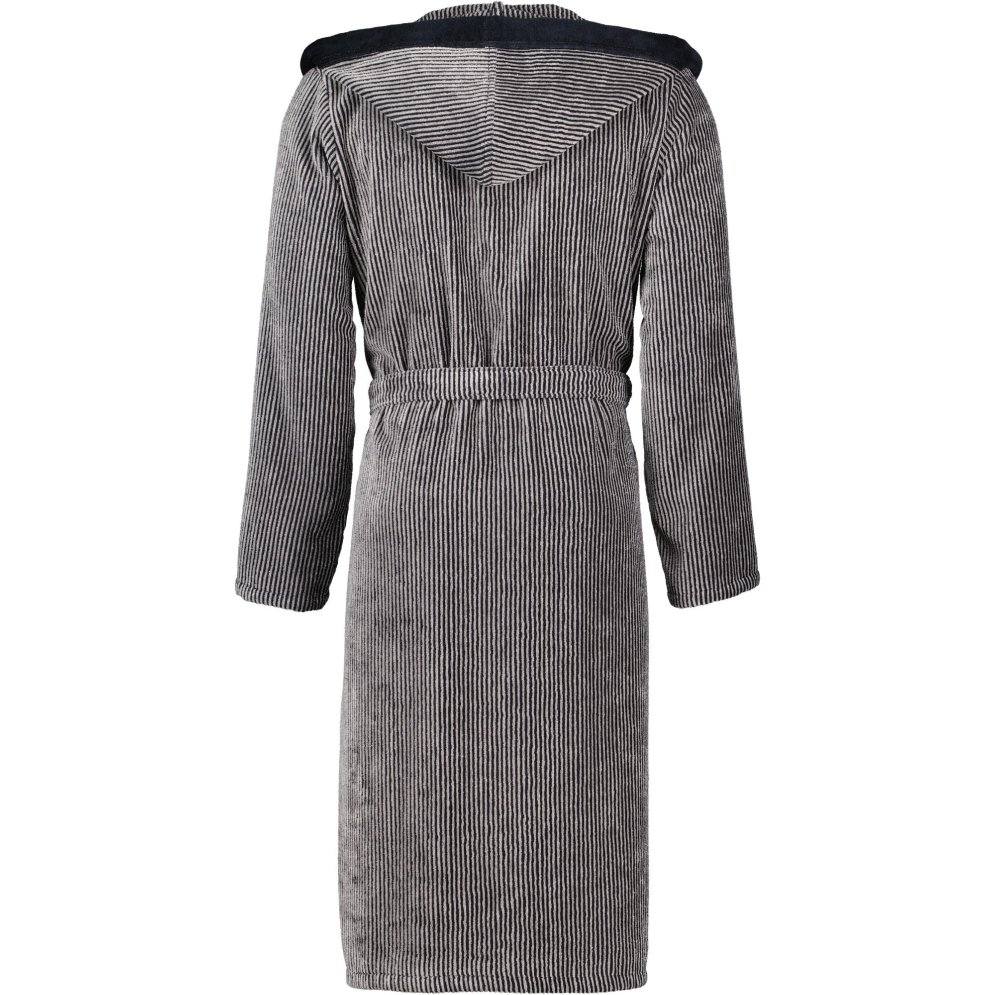 BADEMÄNTEL HERREN KAPUZE LUXURY HOME 5841 NATUR-SCHWARZ - 97 - Schwarz, Textil (Snull) - Cawoe