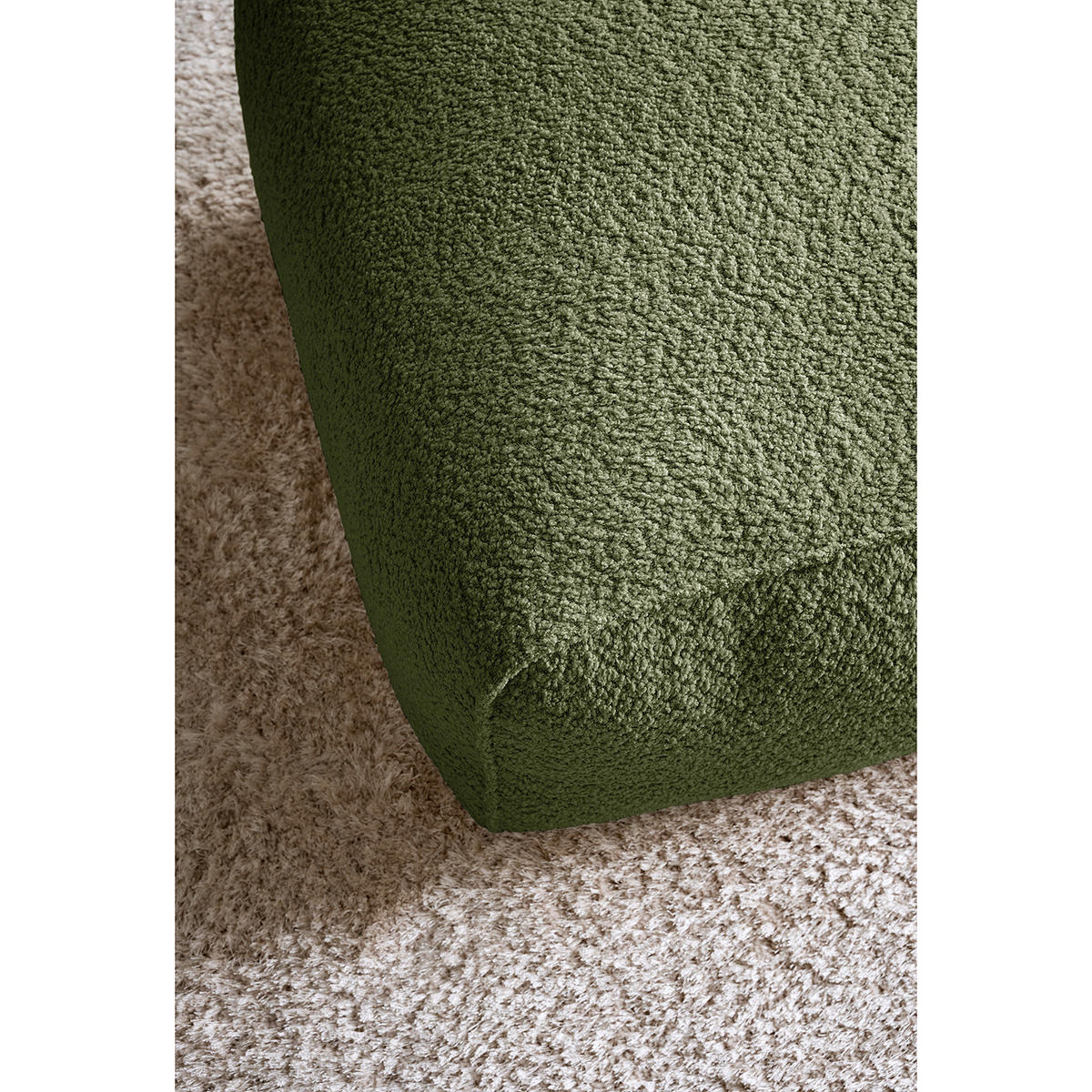 POLSTERHOCKER - Schwarz/Grün, Kunststoff/Textil (81/38/100cm) - home24