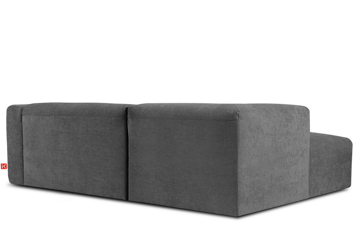 ECKMODULSOFA-RECHTS BUFFO 3/4 Sitzer mit extrem weicher Sitzfläche, Gewebestoff, aschfahl - Grau, Textil (237/180cm) - KONSIMO®