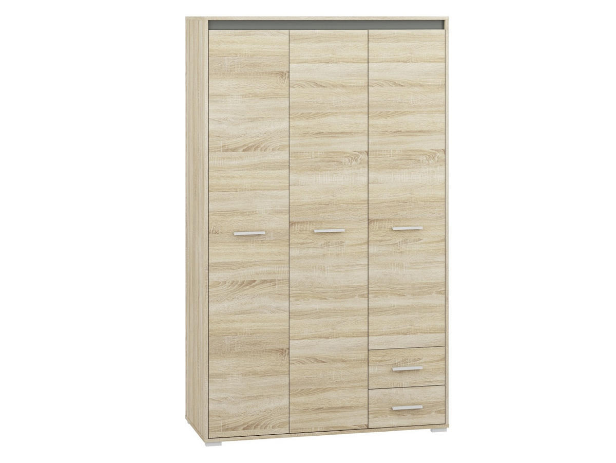 KLEIDERSCHRANK Avo Sonoma Eiche, Absetzung austauschbar 120 / 50 / 200cm - Braun/Sonoma Eiche, Holz/Holzwerkstoff (120/200/50cm) - Feldmann-Wohnen