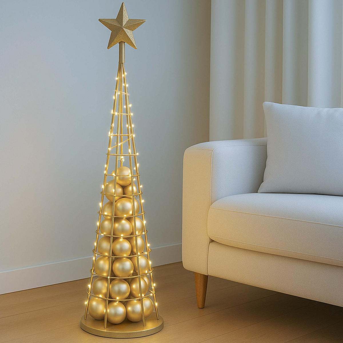 DEKO-BAUM Gold - Goldfarben, Metall (30/115cm) - MCW