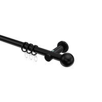 GARDINENSTANGEN-SET Platon Luino 180 cm, 1-läufig, 20 mm Ø Schwarz - Schwarz, Metall (180cm) - INTERDECO