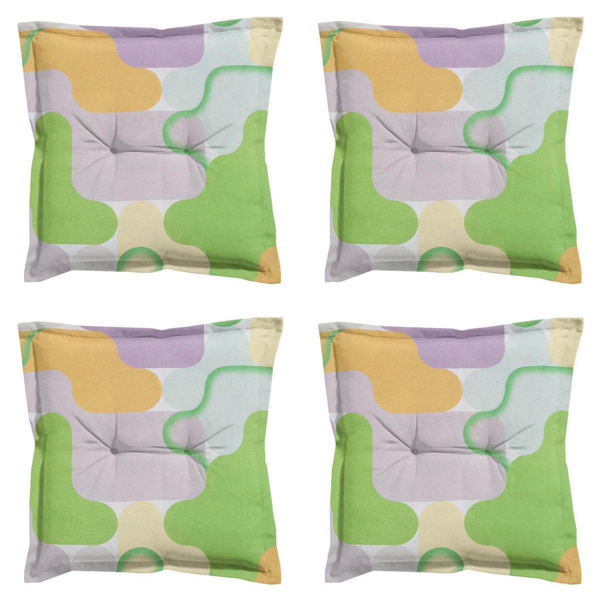 SITZKISSEN Grafi 50/50 cm 4er-Set - Gelb/Limette, Textil (50/5/50cm) - Madison