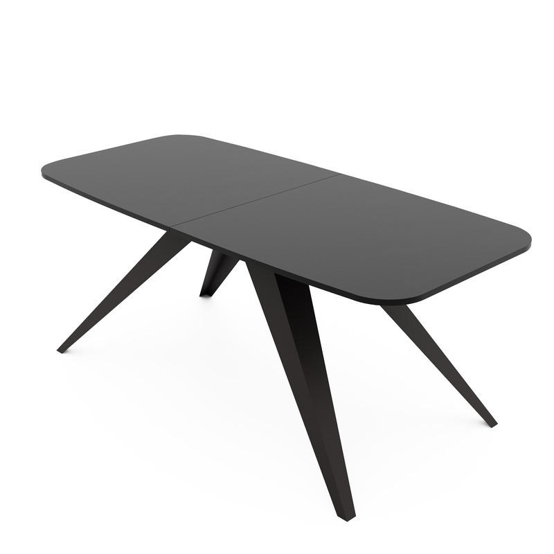 AUSZIEHTISCH FENTO 180/90/76 cm, Schwarz - Schwarz, Holzwerkstoff/Metall (90/180/76cm) - Idohome