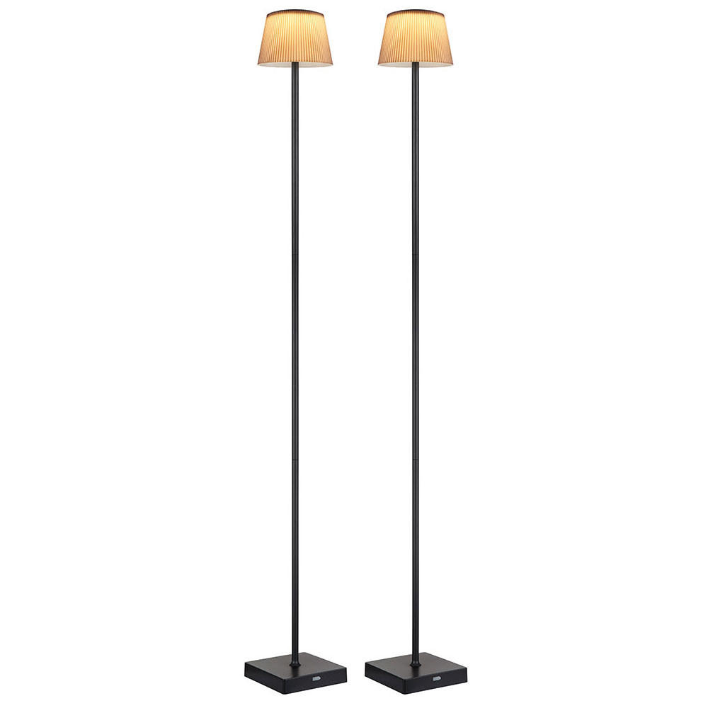 AUSSEN-STEHLEUCHTE GREGOIR LED braun, Touchdimmer, 2er Set - Braun, Metall (14/14/120cm) - Globo Lighting