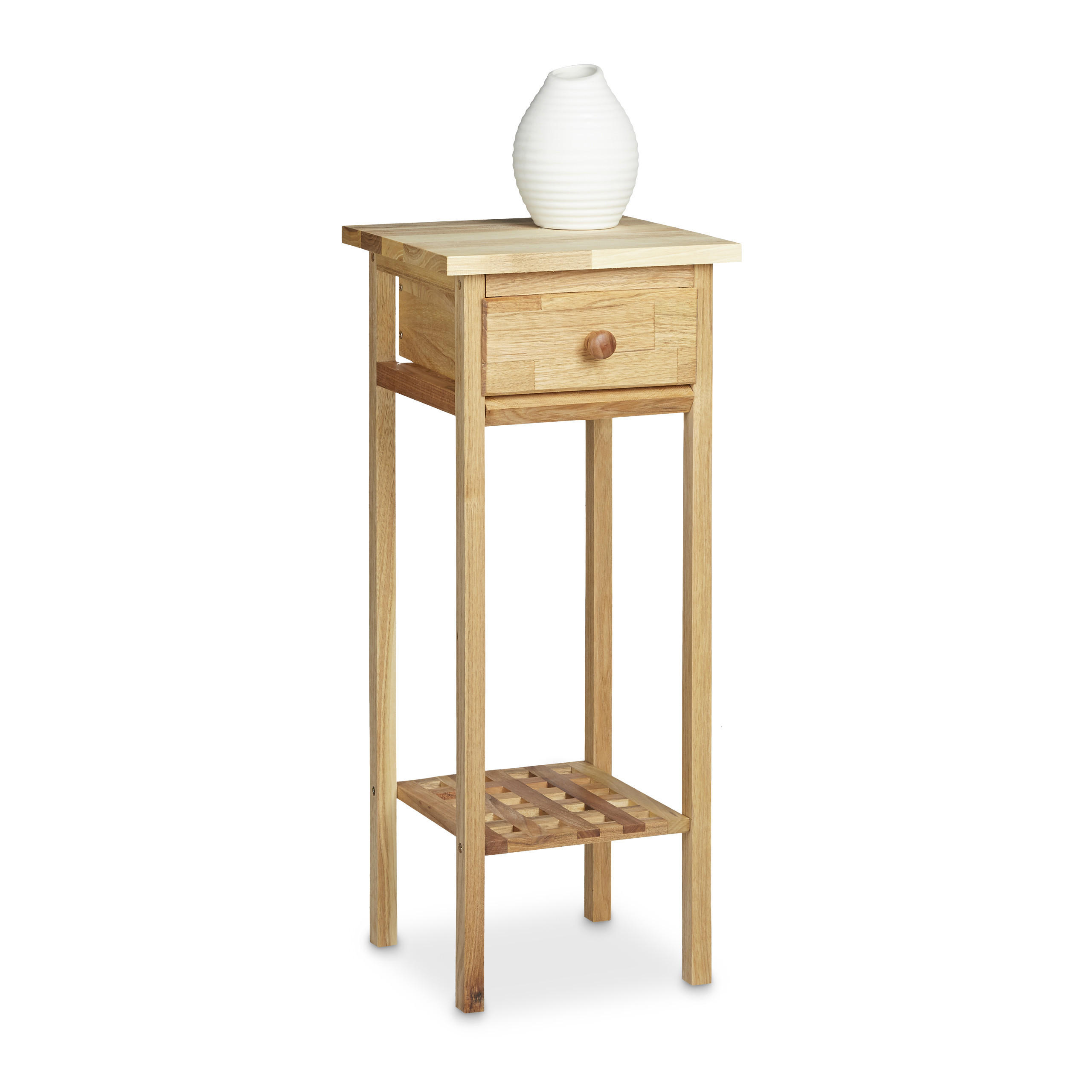 TELEFONTISCH - Hellbraun, Holz/Holzwerkstoff (24.8/25.2/60cm) - Relaxdays