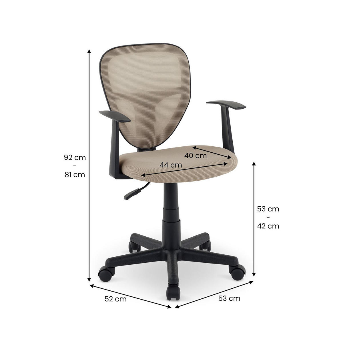 KINDERDREHSTUHL STUDIO - Taupe, Textil (53/92/52cm) - IDIMEX