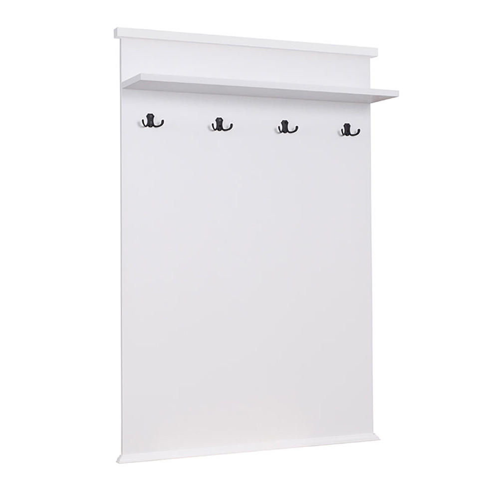 GARDEROBENPANELL Galineo weiß 99 / 22 / 143,5cm - Schwarz/Weiß, Holz/Holzwerkstoff (99/143.5/22cm) - Feldmann-Wohnen