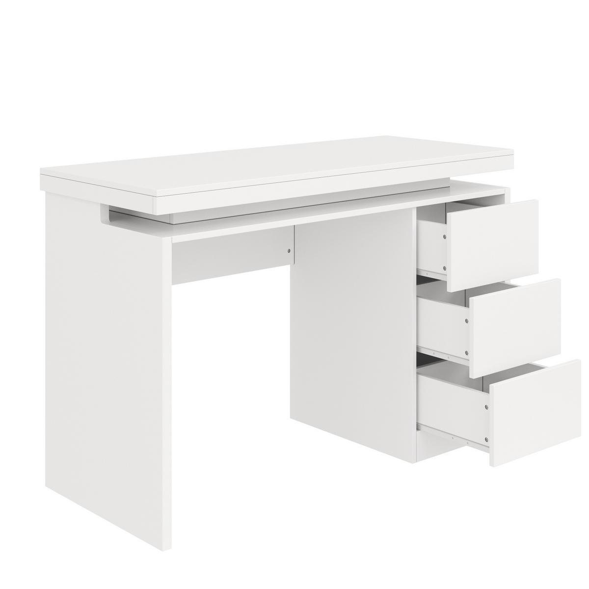 ANRICHTE 120/50/78,5 cm in Weiß mit 3 Schubladen und LED-Beleuchtung - Weiß, Holzwerkstoff (120/78.5/50cm) - Flora Grace