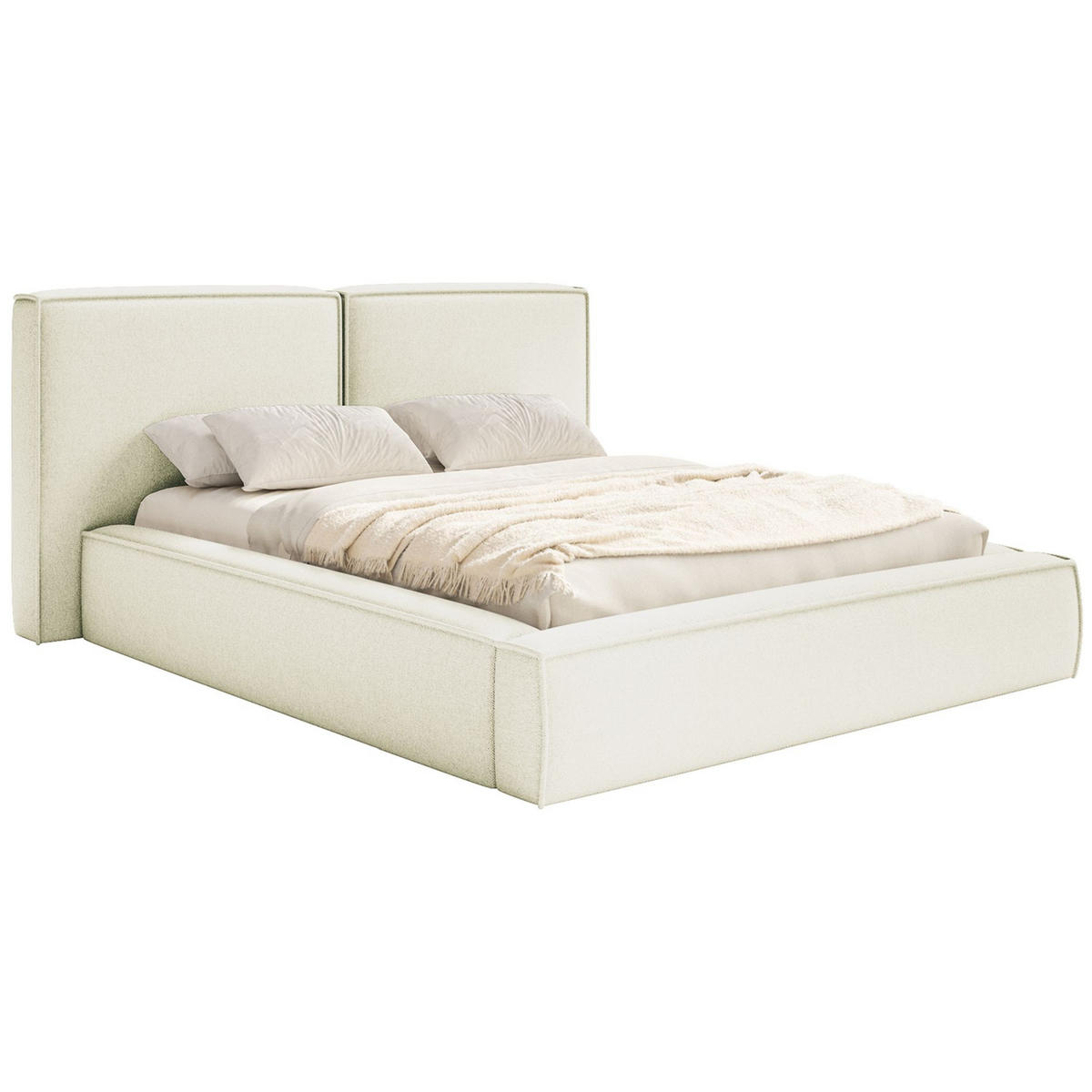 POLSTERBETT Tilves Creme 140x200 cm - Creme/Schwarz, Kunststoff/Textil (140/200cm) - Selsey