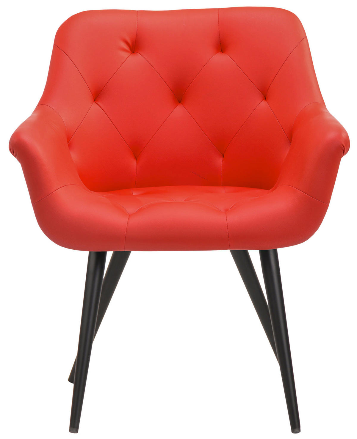 ARMLEHNENSTUHL Lederlook rot - Rot/Schwarz, Textil/Metall (67/83/60cm) - CLP