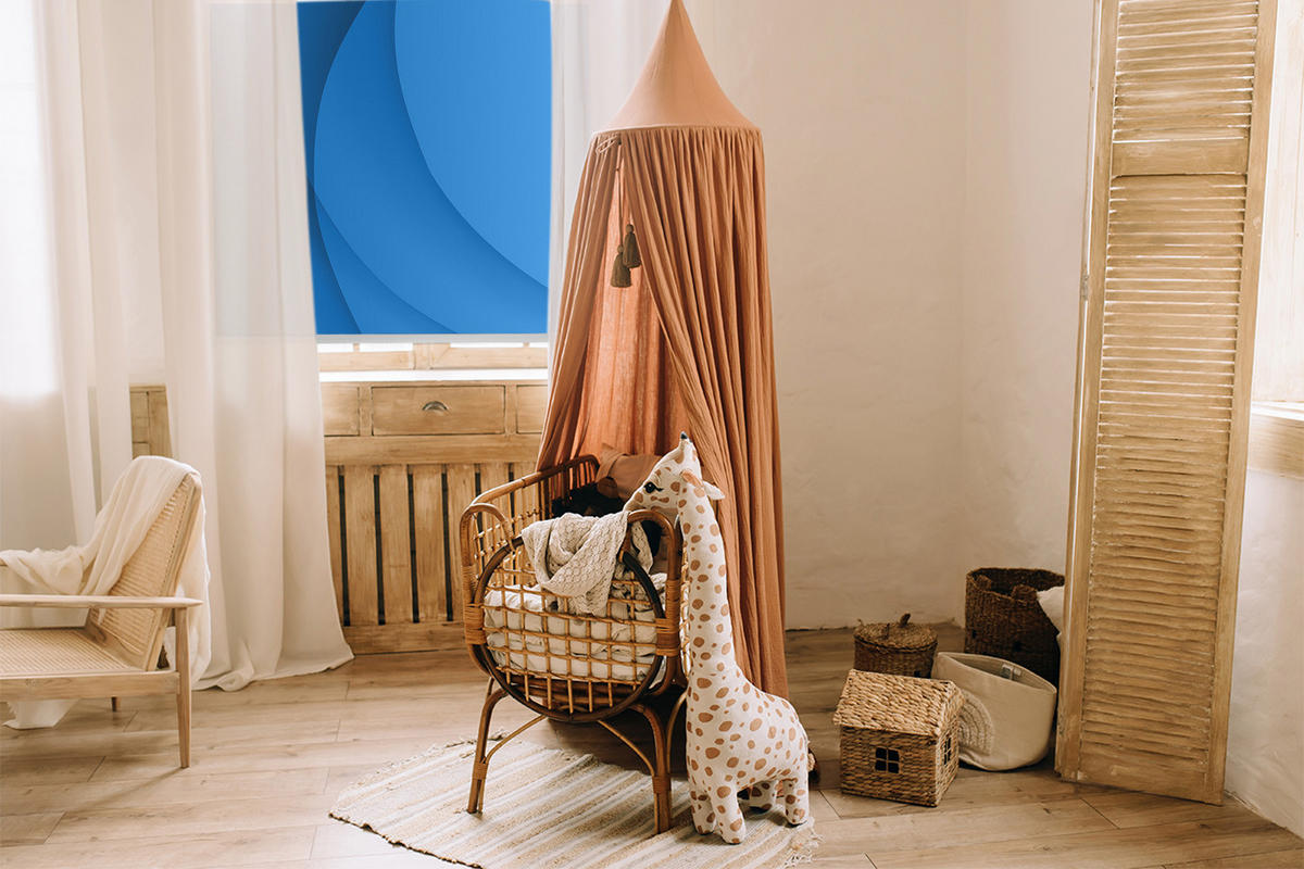 VNÚTORNÁ roleta - okenná roleta - roleta - 60x140 cm - Modré vlny - modrá, plast (60/140/0.5cm) - TULUP