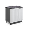SPÜLENUNTERSCHRANK Fame-Line Weiß Landhaus 80 cm mit Regal AP Anthrazit - Anthrazit/Creme, Holzwerkstoff (80/82/60cm) - Vicco