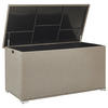 AUFLAGENBOX Rattan taupe 155/75 cm Modena - Beige/Schwarz, Kunststoff (155/80/75cm) - Beliani