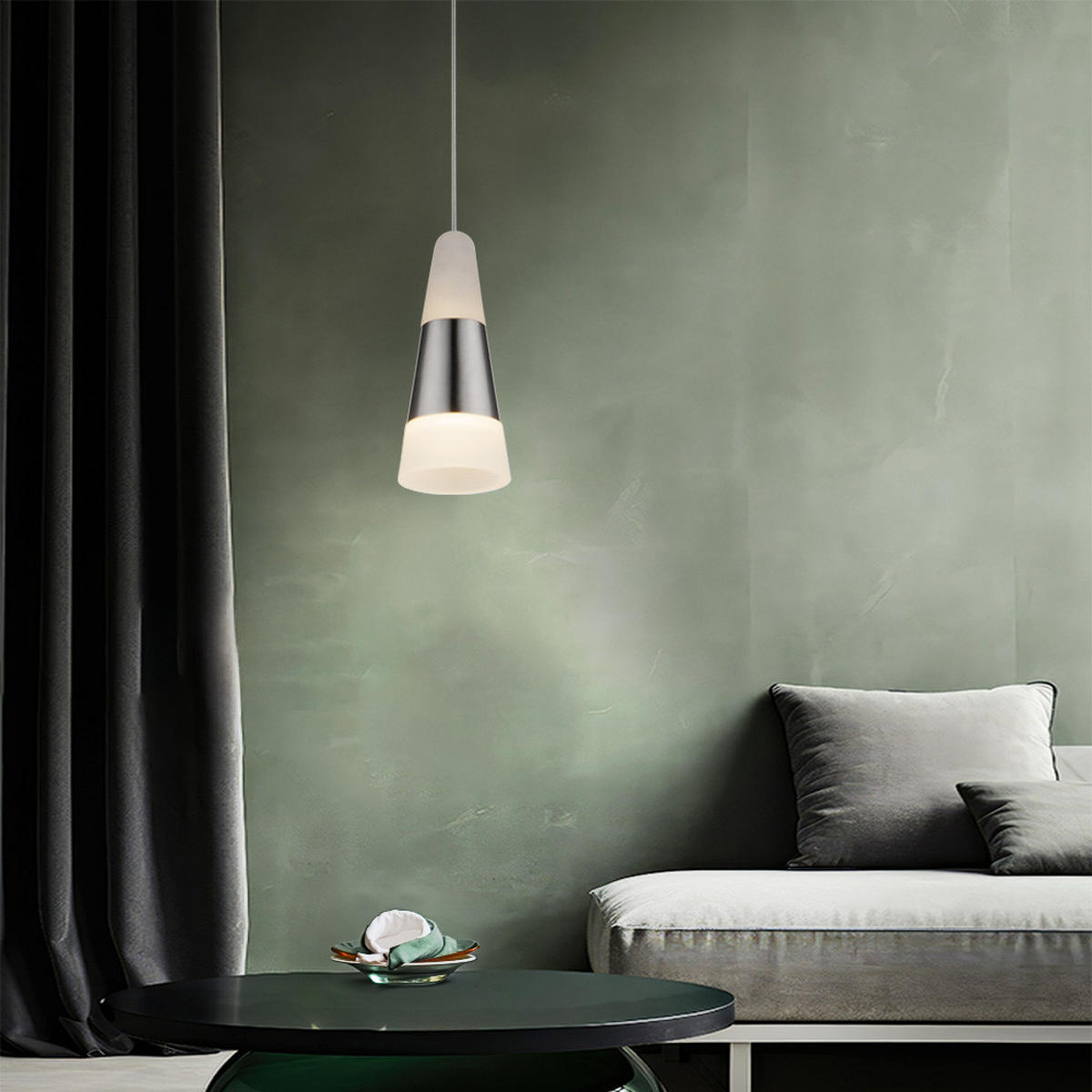 LED HÄNGELEUCHTE FRISO Silber Nickel Matt - Silberfarben, Metall (12/12/100cm) - Globo Lighting