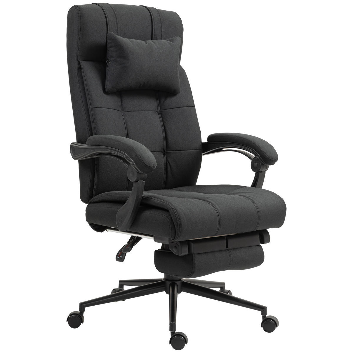 DREHSTUHL DE-05167 Mit Fußstütze & Kopfstütze Schwarz - Schwarz, Metall (66/120/76cm) - ComfortXL