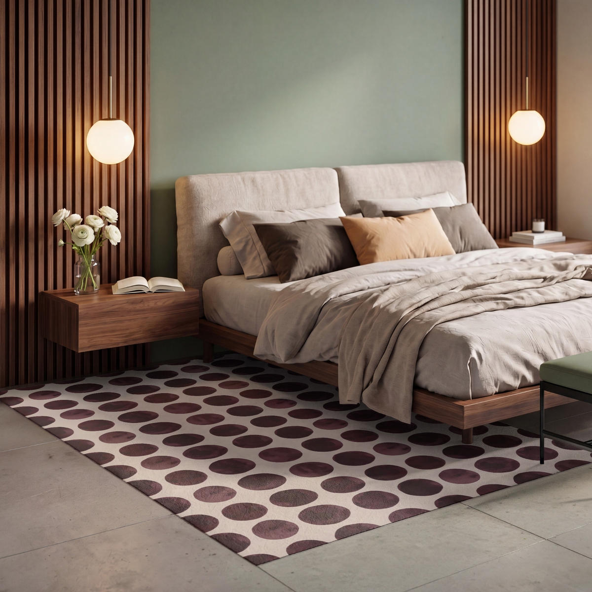 KOBERCE - Bodky - Vzor - Hnedý - 150x230 cm - tmavohnedá, textil/plast (150/0.4cm) - OnlyWow