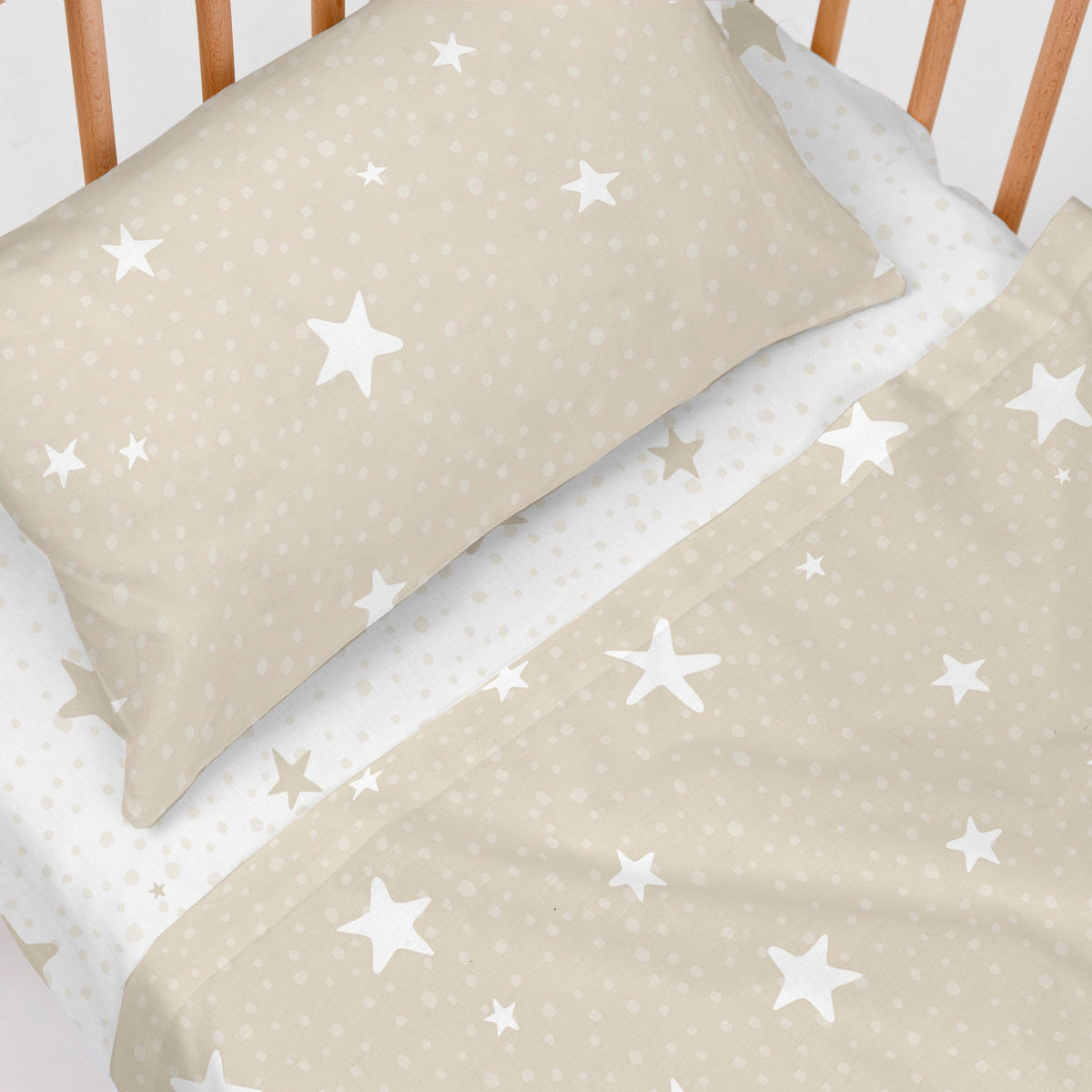 BETTWÄSCHE 2er-Set teiliges little star 120x180 cm (kinderbett) beige - Beige, Textil (120/180cm) - Happy Friday
