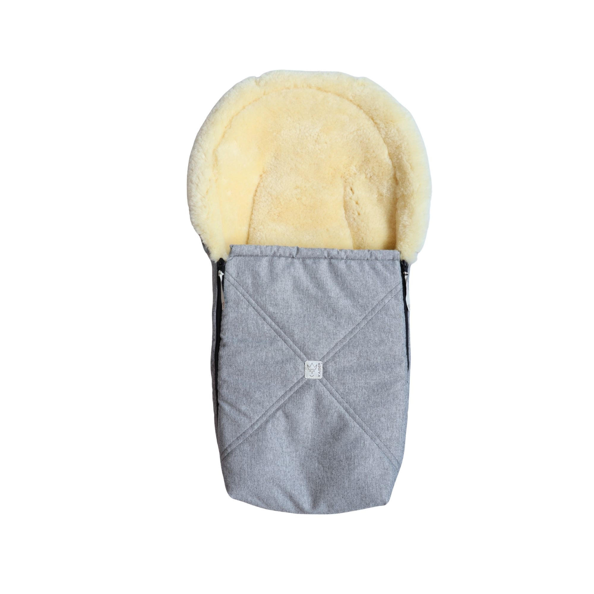 LAMMFELL-BABYSCHALENFUSSSACK Emmy, light grey melange - Grau, Fell (37/10/80cm) - Kaiserbaby