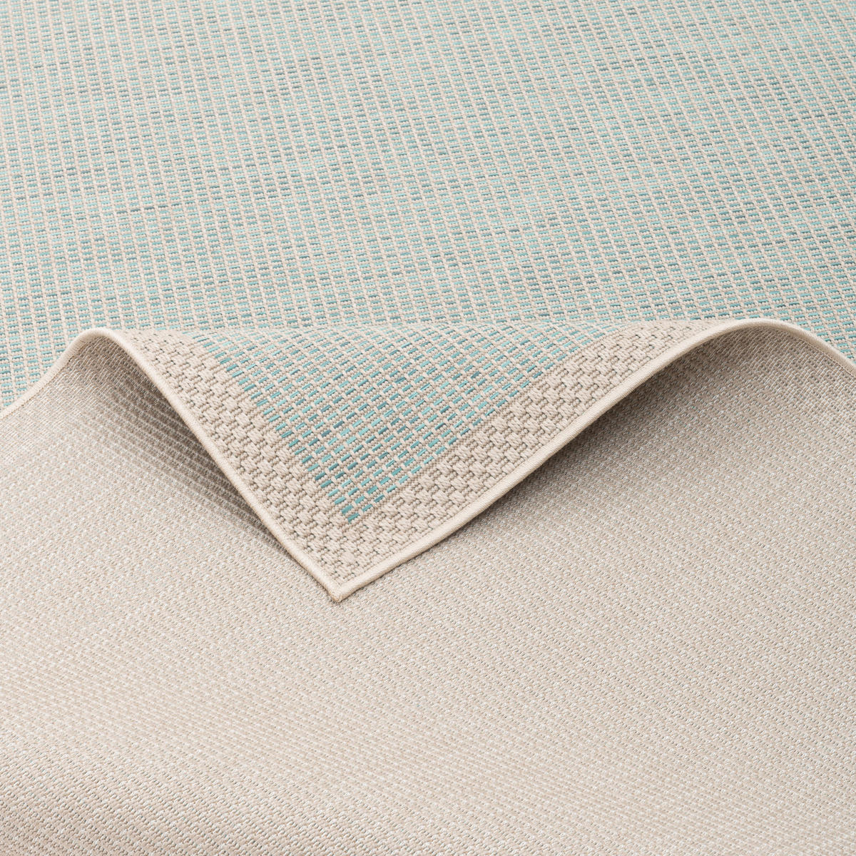 IN & OUTDOOR TEPPICH FLACHGEWEBE OTTAWA BORDÜRE - Türkis, Textil (160/230cm) - Pergamon