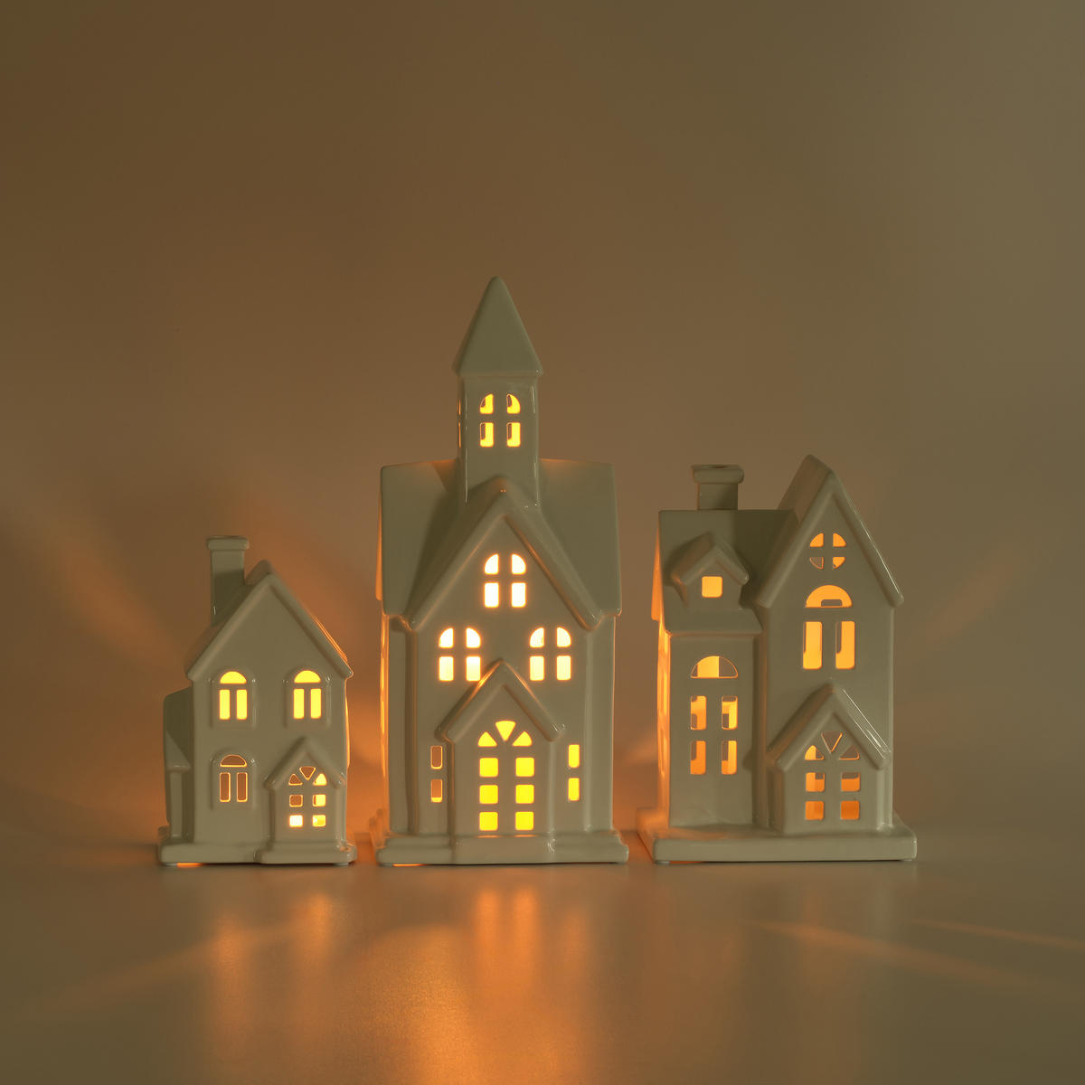 KERZENSTÄNDER Hauso, Weiß, 37 x 11.5 x 16 cm, Dekorative Weihnachtsdeko - Weiß, Keramik (11.5/37/16cm) - home&you