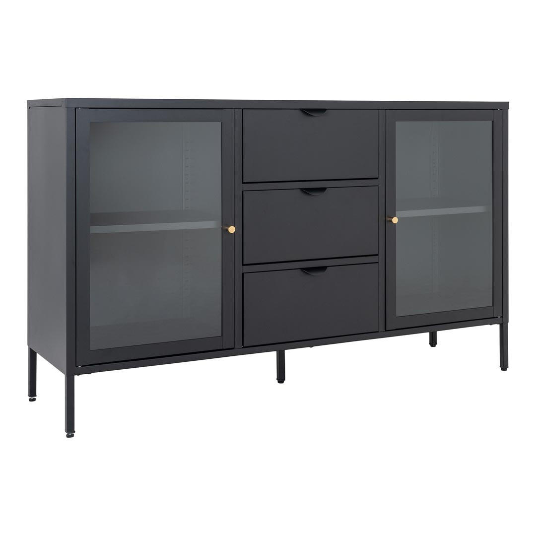 SIDEBOARD schwarz - Schwarz, Holzwerkstoff (140/85/40cm) - ebuy24