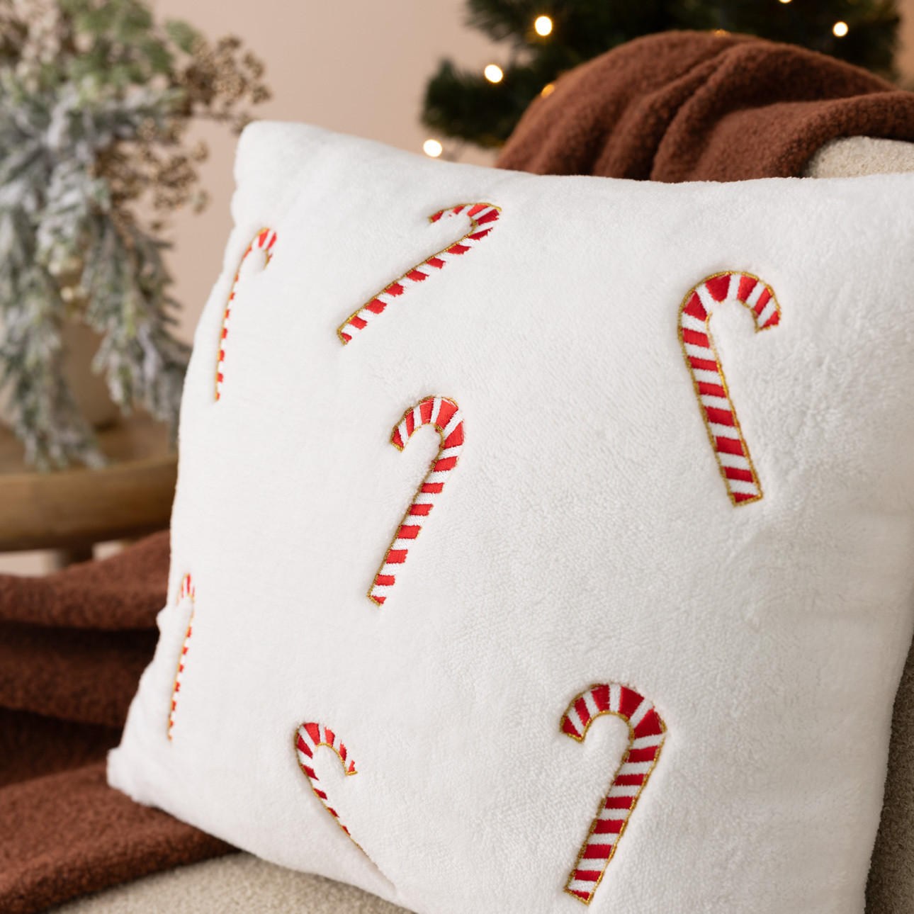 KISSENHÜLLE Peppermint Delight 43x43 cm - Beige, Textil (43/1cm) - Dekoria