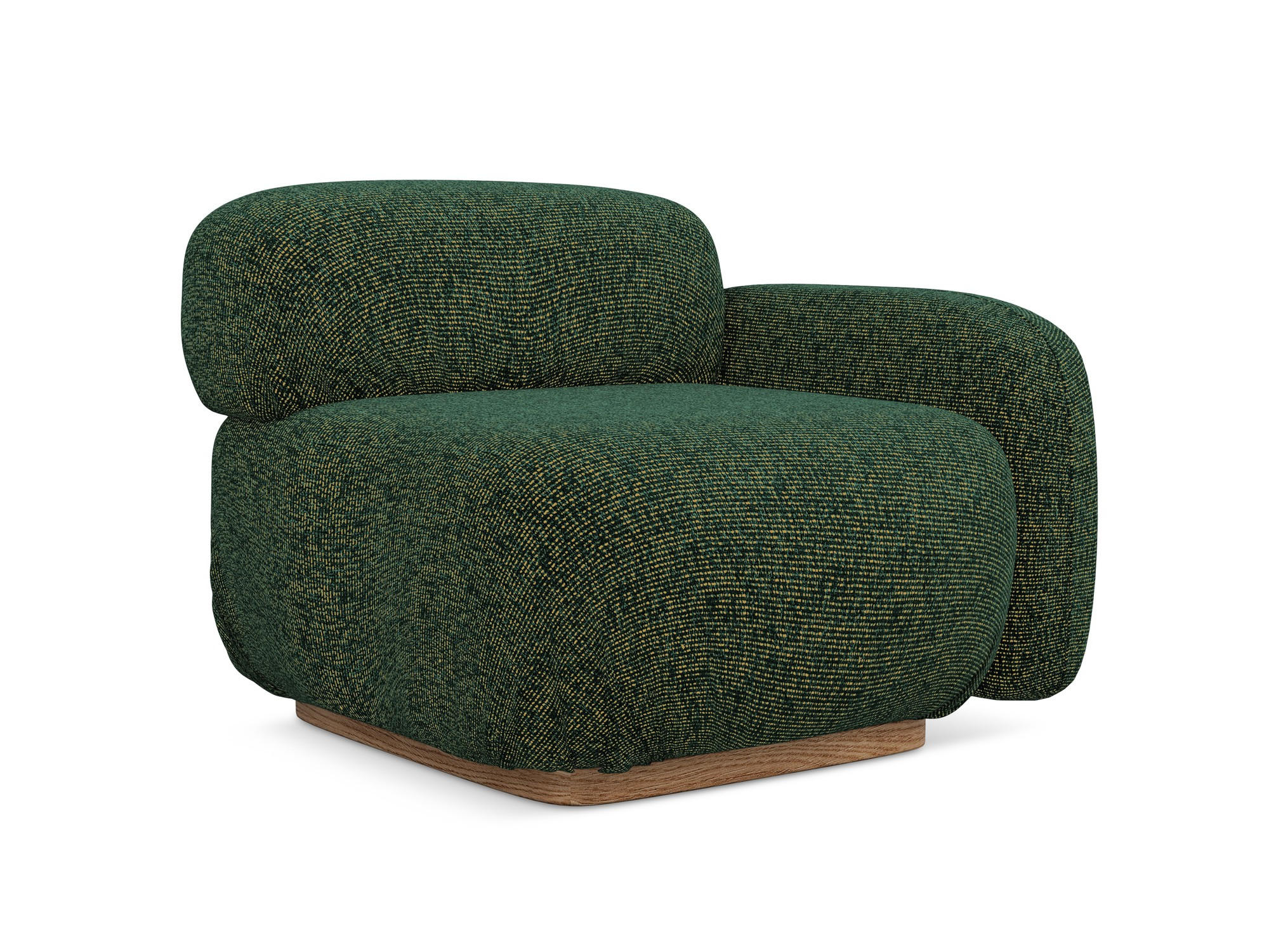 SOFAELEMENT Rechts Strukturstoff Stoff Grün - Braun/Grün, Holz/Textil (95/73/95cm) - Makamii
