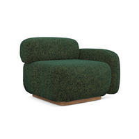 SOFAELEMENT Rechts Strukturstoff Stoff Grün - Braun/Grün, Holz/Textil (95/73/95cm) - Makamii