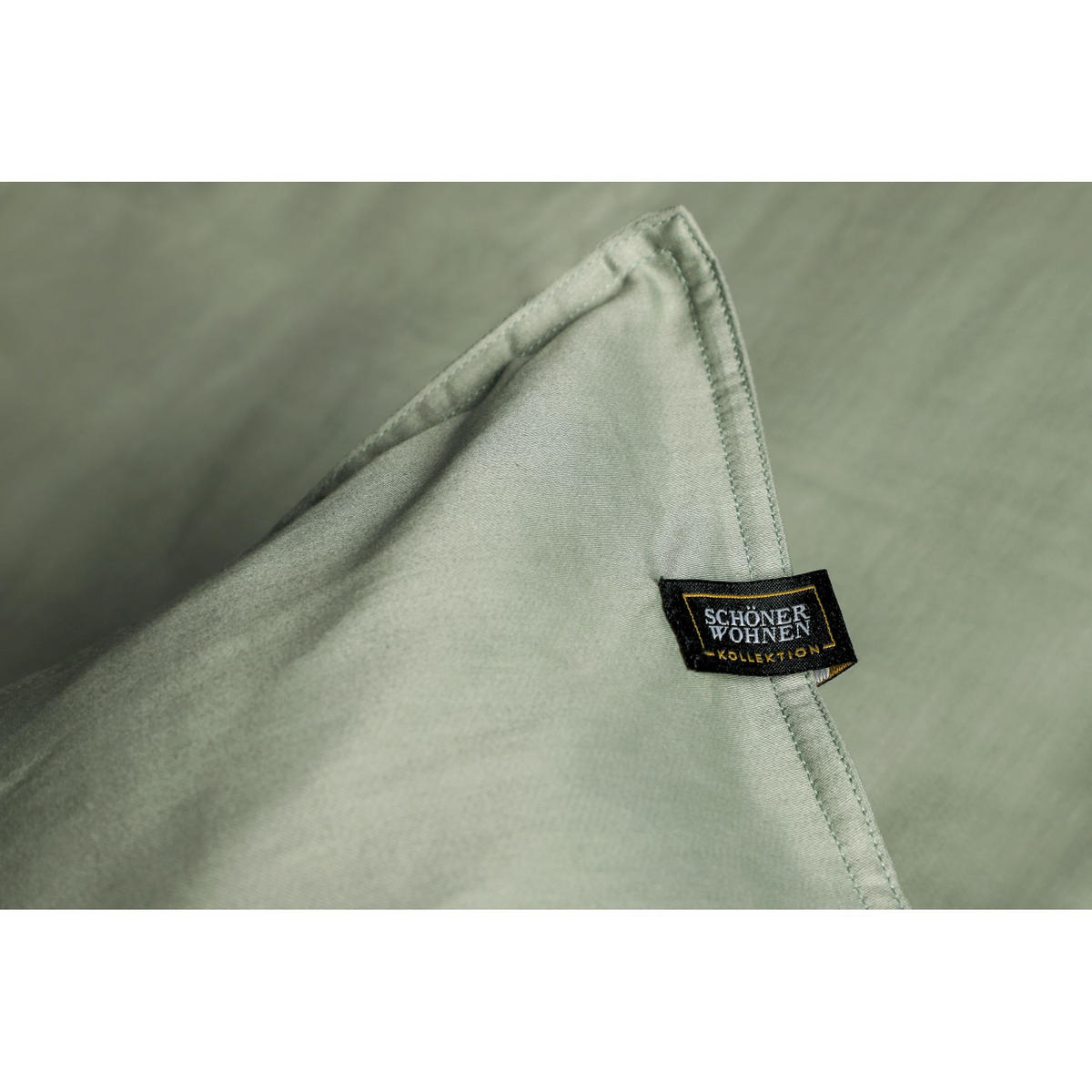 SATIN BETTWÄSCHE PLAIN - Grün, Textil (140/200cm) - Schöner Wohnen