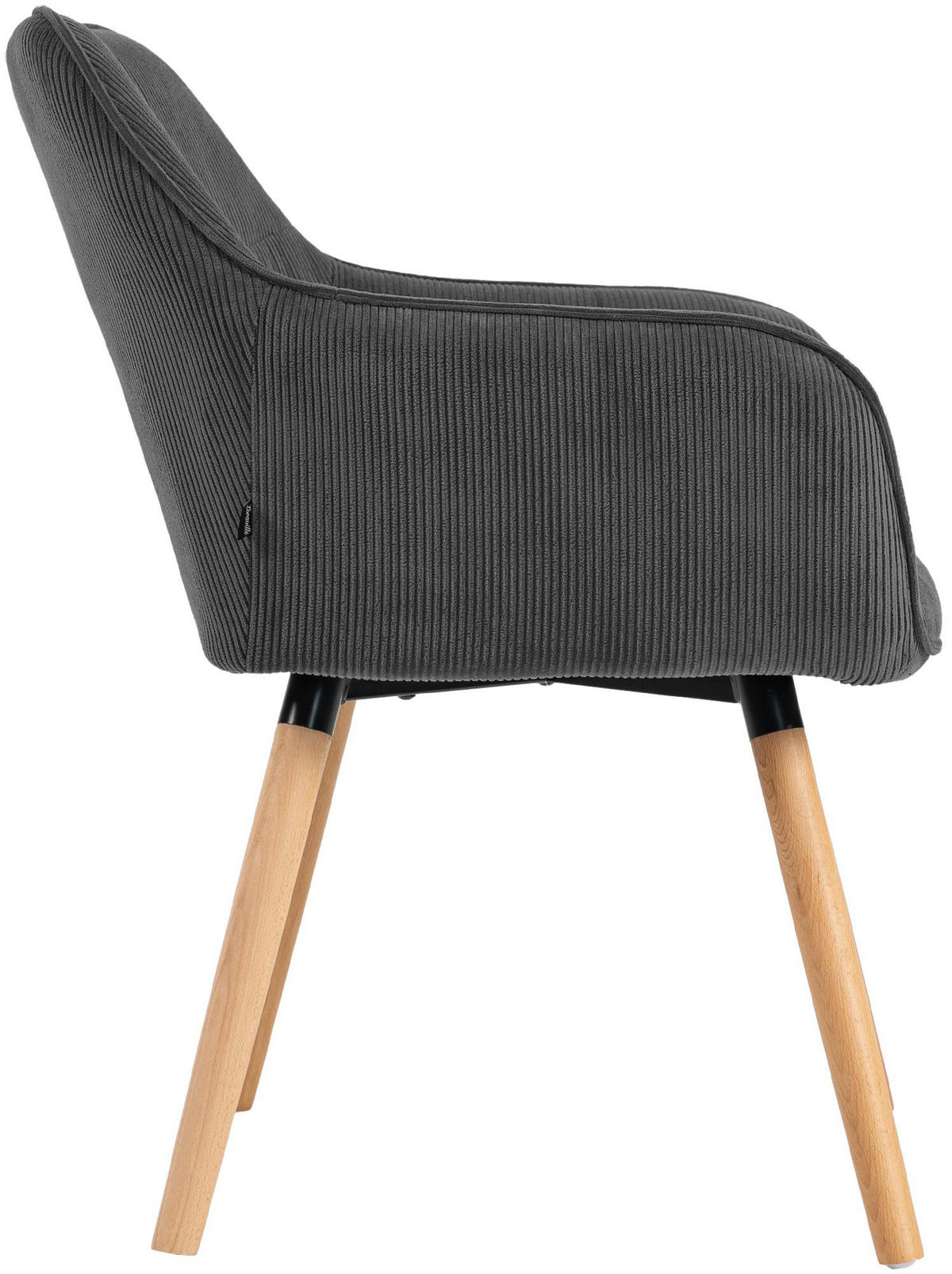 ESSZIMMERSTUHL Dunor Cord Dunkelgrau Braun Wohnzimmerstuhl - Dunkelgrau, Textil (65/82/64cm) - DELUKE