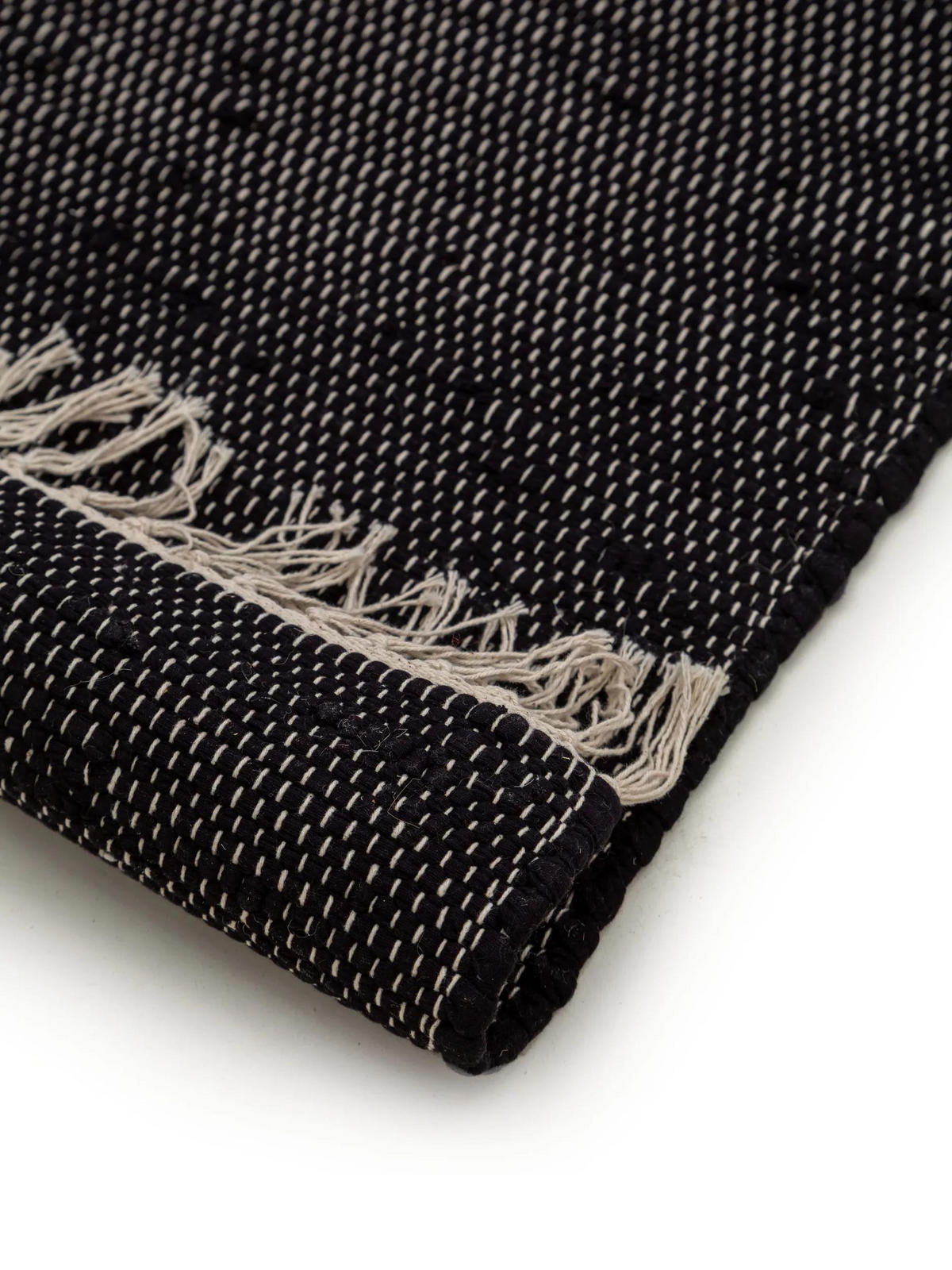 TEPPICH aus recyceltem Material Tom Schwarz 70x200 cm - Schwarz, Textil (70/200cm) - benuta Pop