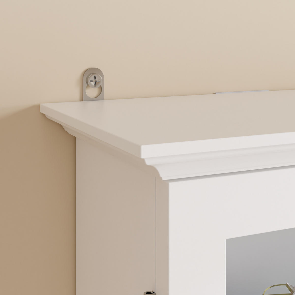 WANDSCHRANK mit Glasfront und Haken FSB114-E-W - Weiß, Glas/Holzwerkstoff (13.5/68.5/68cm) - SoBuy
