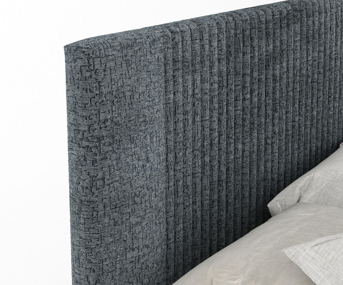 BOXSPRINGBETT Bergamo Blau Grau 160/200 cm - Blaugrau/Schwarz, Holz/Holzwerkstoff (160/200cm) - Maison de Reve