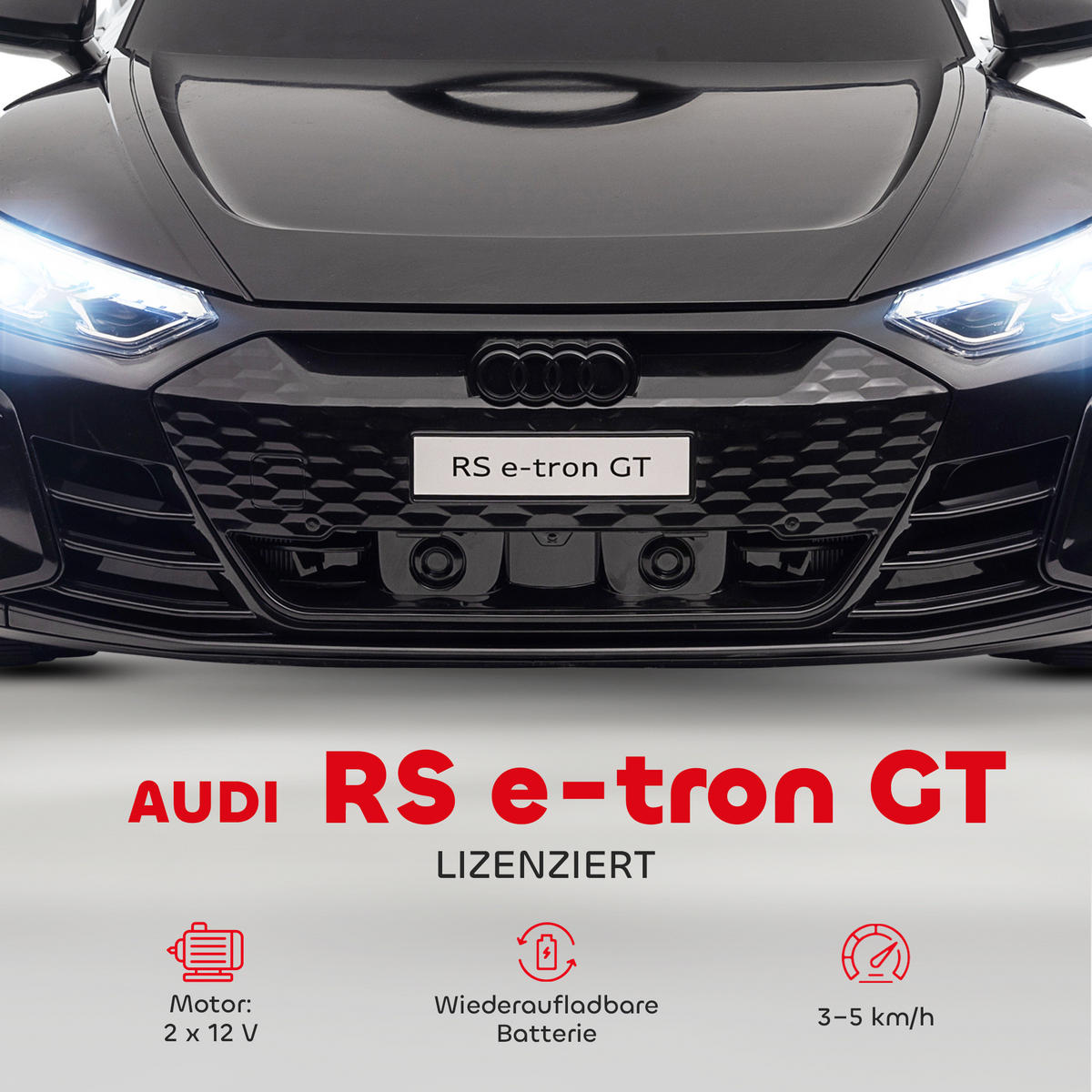 KINDER Elektroauto, Kinderauto mit 2,4G Ferbedienung, Kinderfahrzeug, Schwarz - Schwarz, Metall (103/58/41cm) - HOMCOM