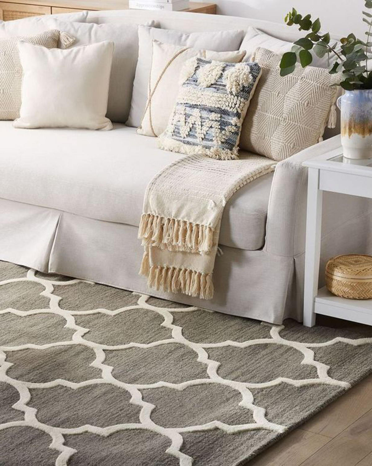 KURZFLOR-TEPPICH Yalova 200/140 cm - Grau, Textil (140/200cm) - Beliani