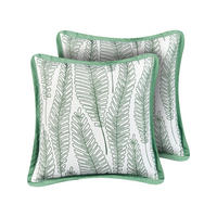 GARTENKISSEN 2er-Set Grün 45/45 cm Meadow - Weiß/Grün, Textil (45/12/45cm) - Beliani