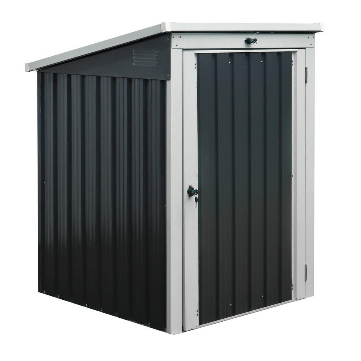 MÜLLTONNENBOX BASURA - Größe: 1x 240L - Anthrazit, Metall (101/134/104cm) - Home Deluxe