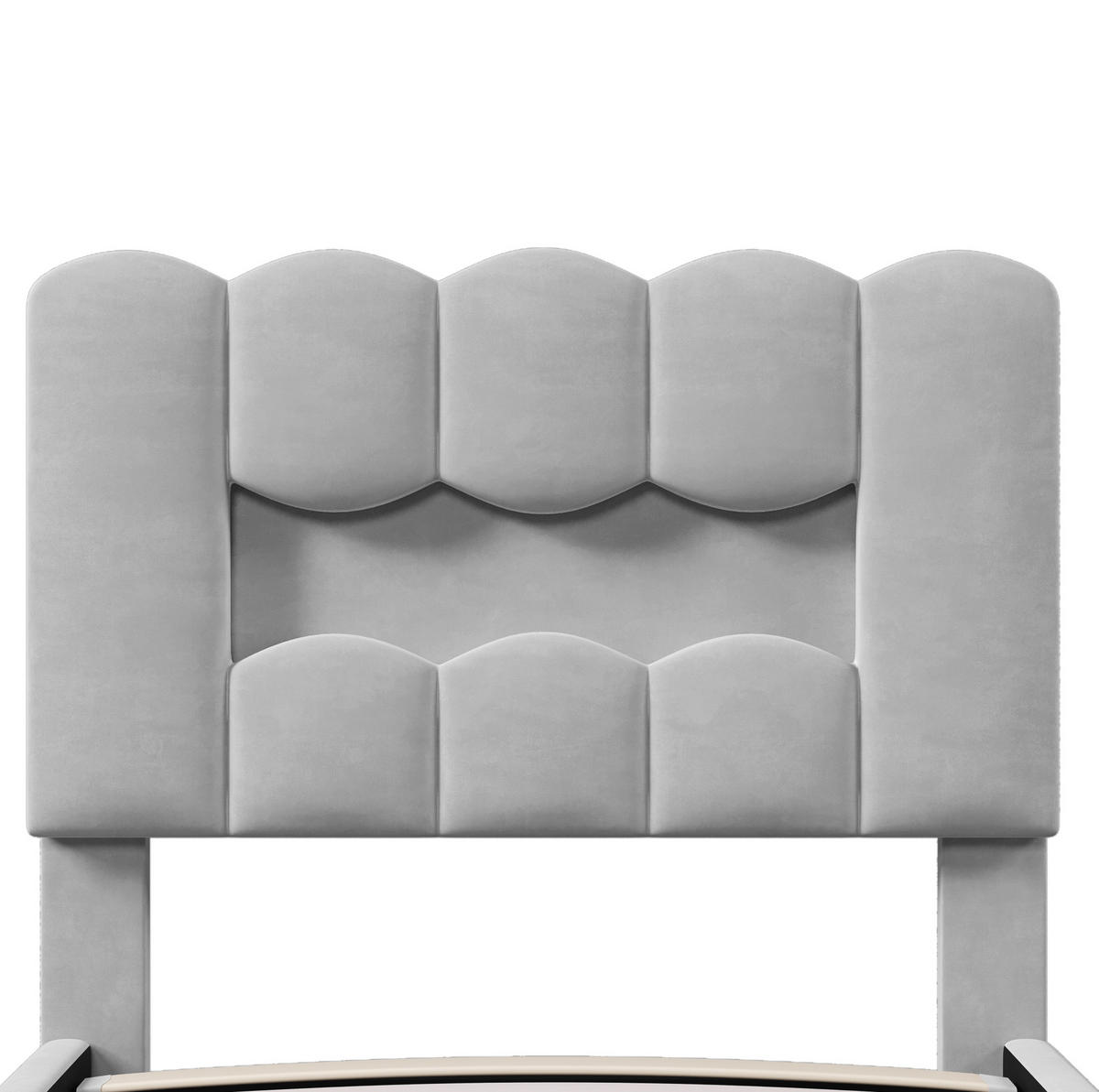 POLSTERBETT mit LED-Beleuchtung 90/200 cm mit Bettkasten und verstellbarem Kopfteil - Grau, Textil (90/200cm) - BEAOK