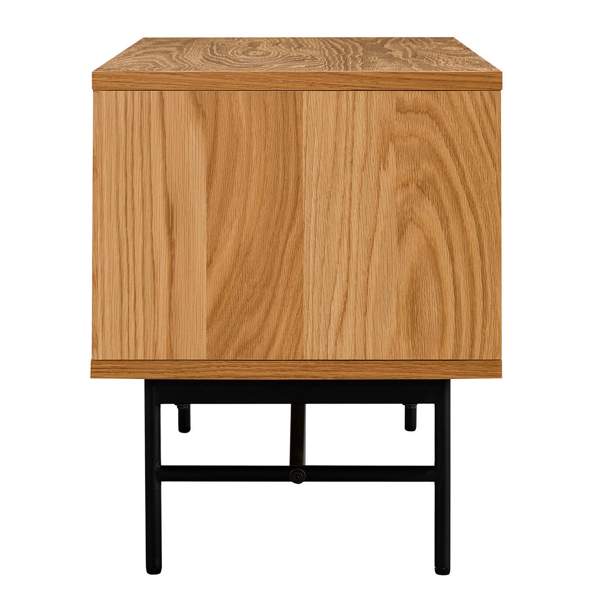 TV-LOWBOARD KNIVS - 120 CM - Eichefarben/Schwarz, Holzwerkstoff (120/50/40cm) - home24