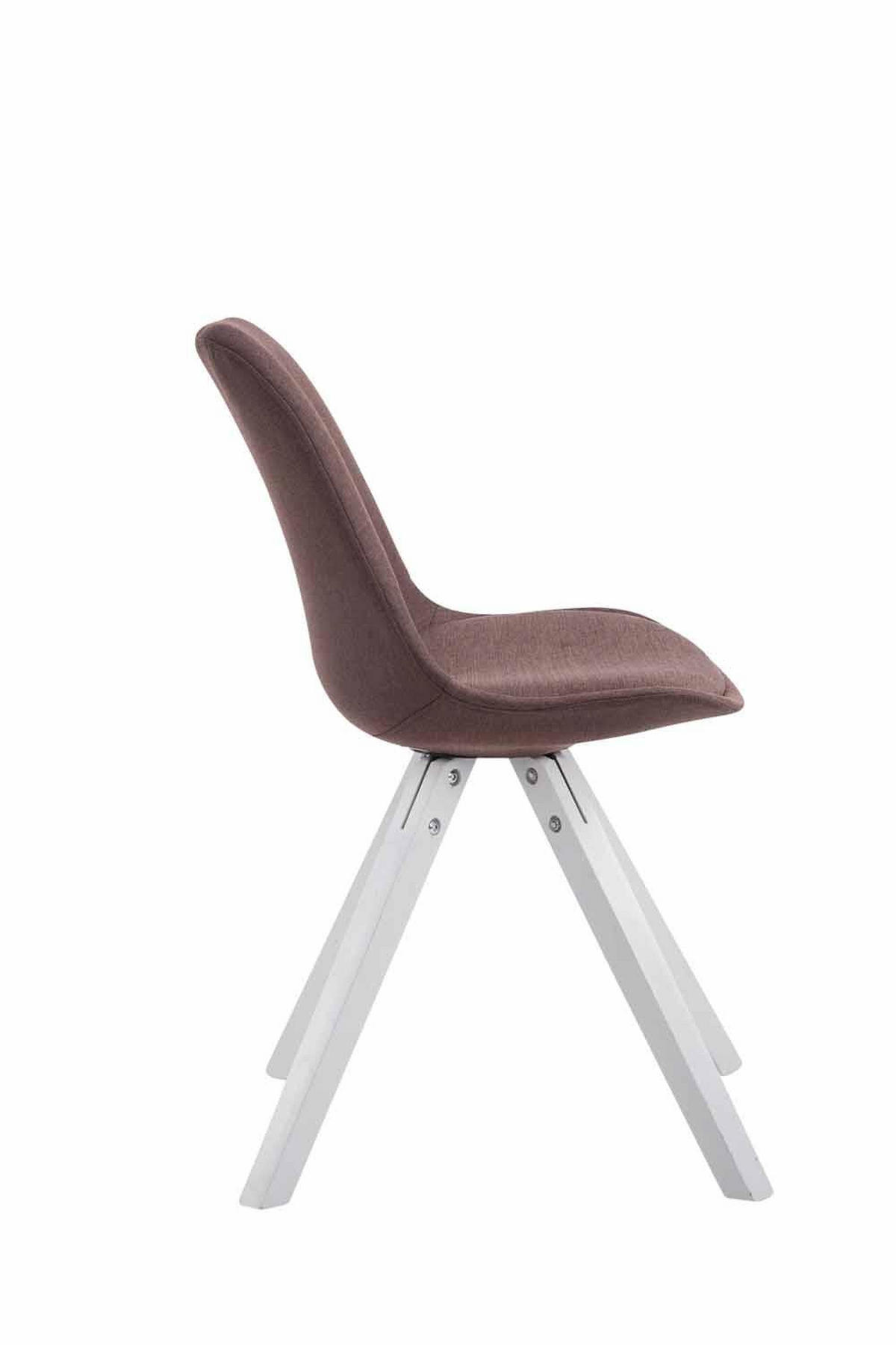 STUHL Stoff braun - Weiß/Braun, Holz/Textil (48/84/56cm) - CLP