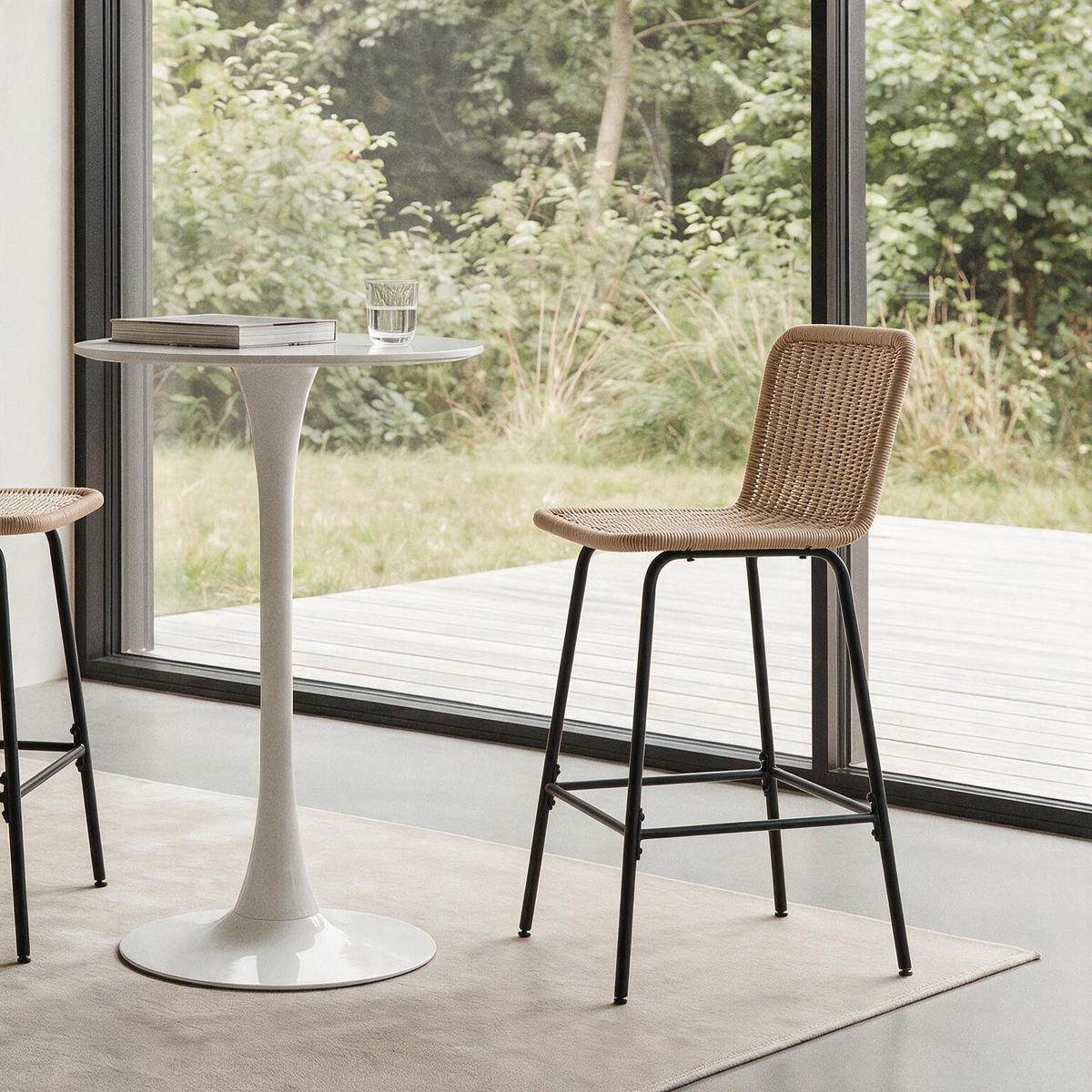 BARHOCKER 2er-Set Fasern Braun - Braun, Holz (47.5/103/47cm) - Nordlys